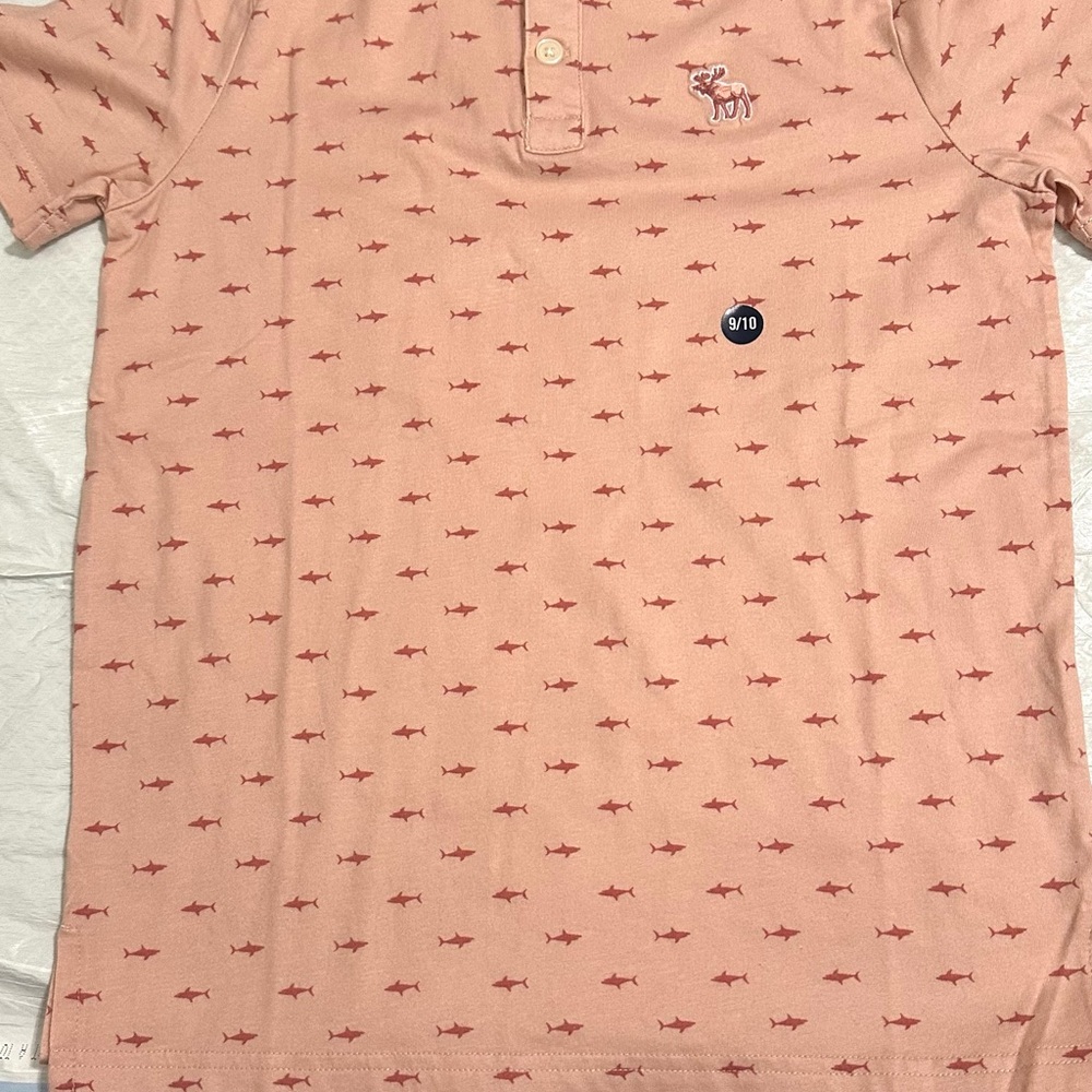 Abercrombie Kids Coral Polo with Shark Design